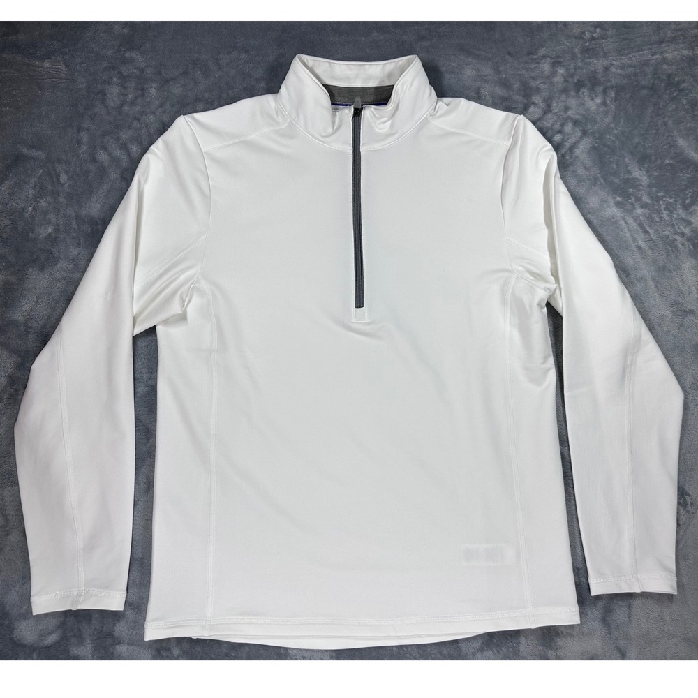 Jim Nantz by Vineyard Vines Mens Small White Quarter Zip Performance Pullover